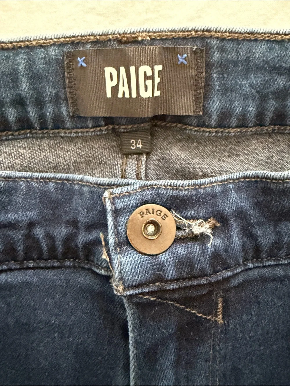 PAIGE Men's Lennox Slim Fit Straight Leg Jeans in Dark Blue Wash Waist 34